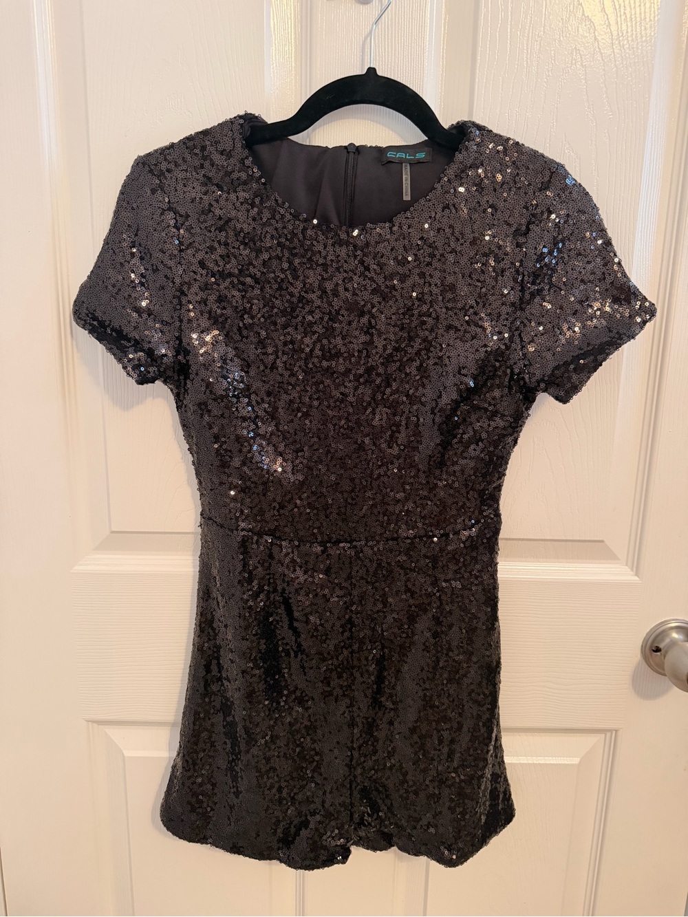 Cals Black Sequin Short Sleeve Romper